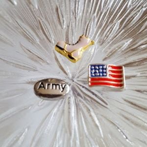 Army Floating Charm Set for Picture Story Locket